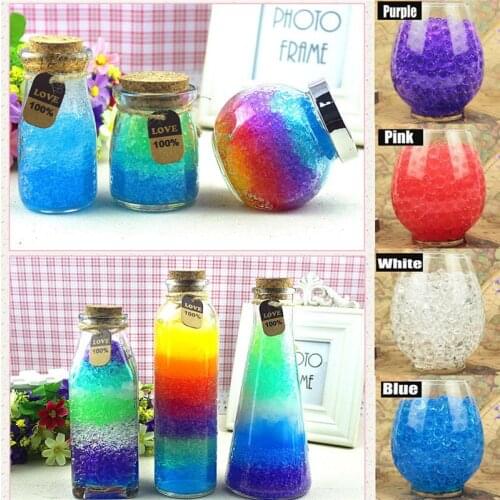 200pcs/bag Crystal Multi Colors Crystal Soil Mud Grow Up Water Beads Cute Hydrogel Magic Gel Jelly Balls For Vase Decor