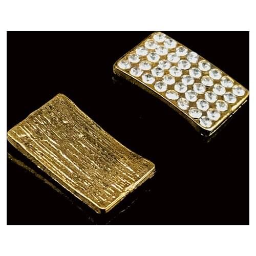 2020New 100Pcs Golden Rhinestones Rectangle button for DIY hair accessories or phone case decoration HZ145