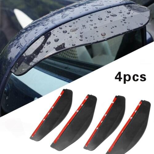4Pcs Car Rearview Mirror Rain Eyebrow Auto Car Rear View Side Rain Shield Snow Guard Sun Visor Shade Protector
