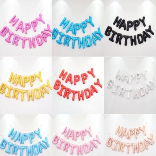 5sets/lot 16 inch Letters HAPPY BIRTHDAY Foil Balloons Party Decoration Kids Alphabet Air Balloons Baby Shower Supplies