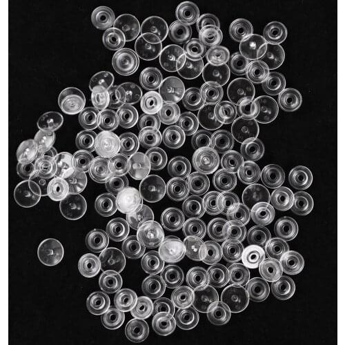 50 Sets Clear Resin Snap Buttons Fasteners Poppers 1cm Sewing Supplies