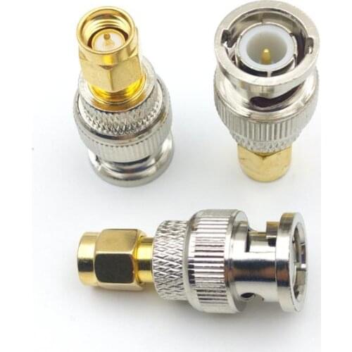50pcs Brass BNC Male coax RF TO Gold Plated SMA Male connector
