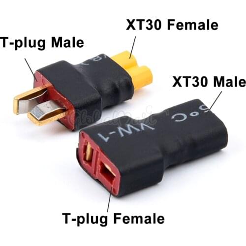1PCS XT30 Male / Female To Deans Plug T Male/Female Connector Adapter For Car Plane Helicopter Quadcopter Lipo Battery RC parts