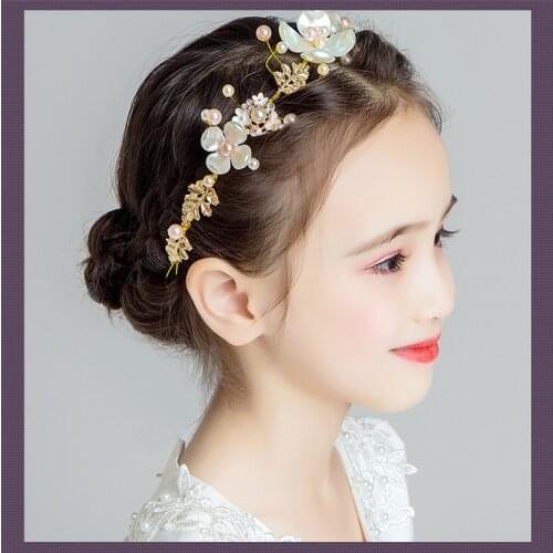 Korea High Quality Hand Made Pearl flowers Retro Hair Accessories Hair Bows Flower Crown Hairpin Headbands For girls