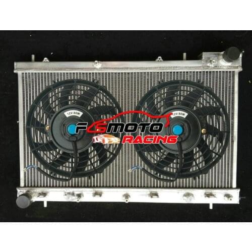 Aluminum Radiator + Fan For Subaru Forester SG SG5 2.0 S Turbo EJ20 & 2.5 EJ25 Turbo AT/MT 2002-2008