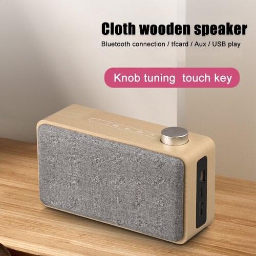 TRAVOR Portable Wooden Bluetooth Speaker Wireless soundbar Subwoofer Stereo Sound Box Support MP3 TF Card USB Music Player