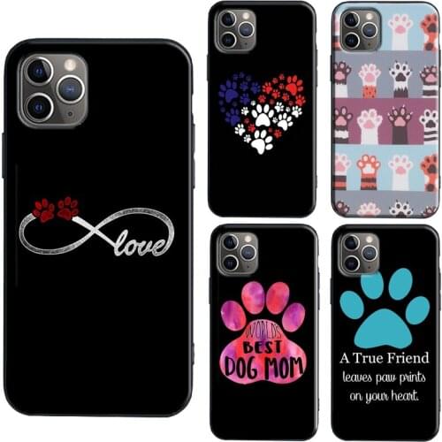 Watercolor Paw Print TPU Case For iPhone X XR XS Max SE 2020 6S 7 8 Plus 11 Pro Max 12 Pro Max mini Coque