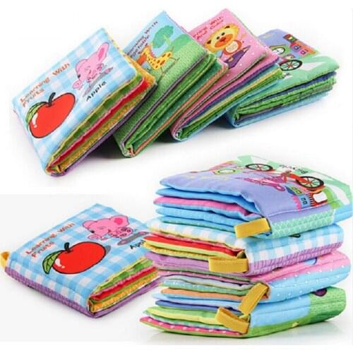 Baby Shower Bath English Cartoon Animal Cloth Book Early Educational Games Toy Christmas Birthday Gifts For Kids Children