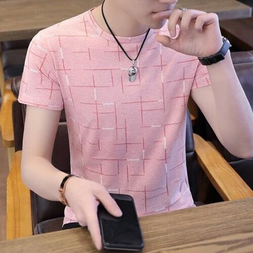 Men Short Sleeve T-shirt Mens Slim Summer Breathable Round Neck Casual Men Clothing O-Neck T Shirts