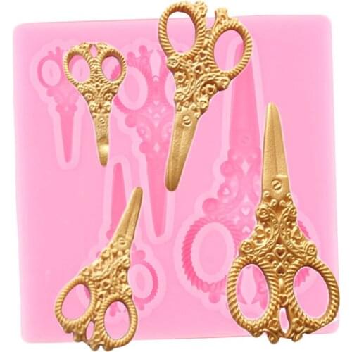 Gadgets Silicone Fondant Mold Scissors 3D Craft Chocolate Making Mould ​Resin Clay Molds Cupcake Topper Cake Decorating Tools