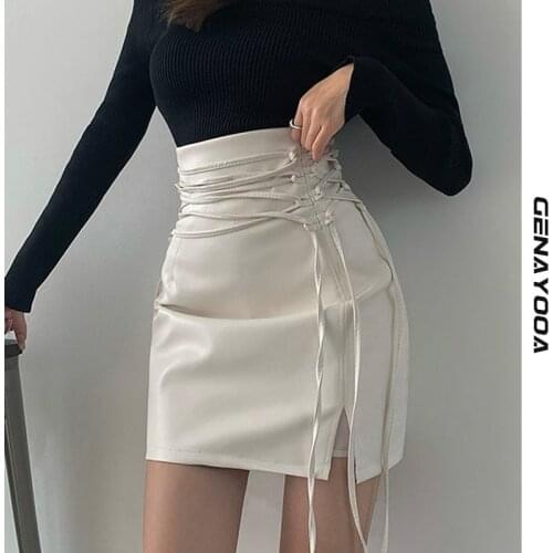 Женские кожаные юбки Genayooa China At AliExpress