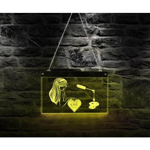 Nail Salon Manicure LED Neon Sign Nail Artist Business Logo Display Nail Technician Gift Nail Care Wall Hanging Lighting Board
