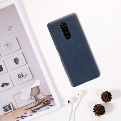 Fashion Plain Cover For Sony Xperia 1 Luxury Leather Case For Sony Xperia XZ4 Back Cover Shockproof Cases Soft Silicone Shell
