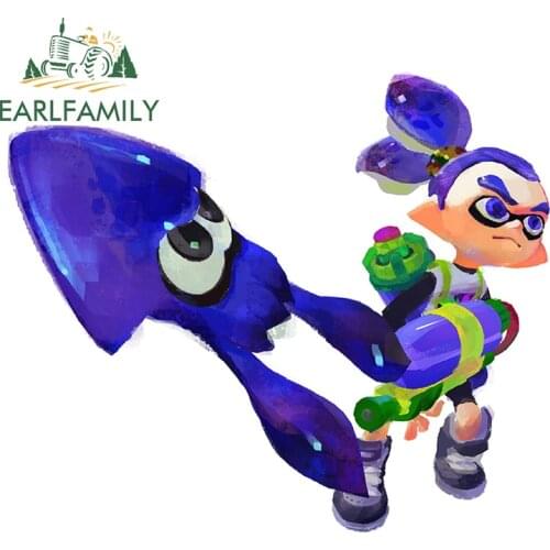 EARLFAMILY 13cm x 11cm For Splatoon Car Assessoires Stickers Scratch-Proof Personality Decal Laptop Bumper Graffiti Decoration