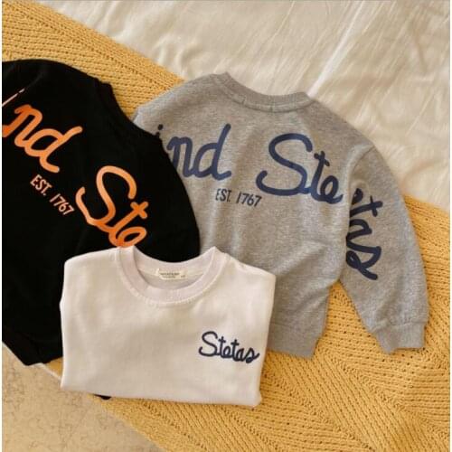 2021 new arrival girls boys autumn full sleeve casual cotton kids sweatshirt