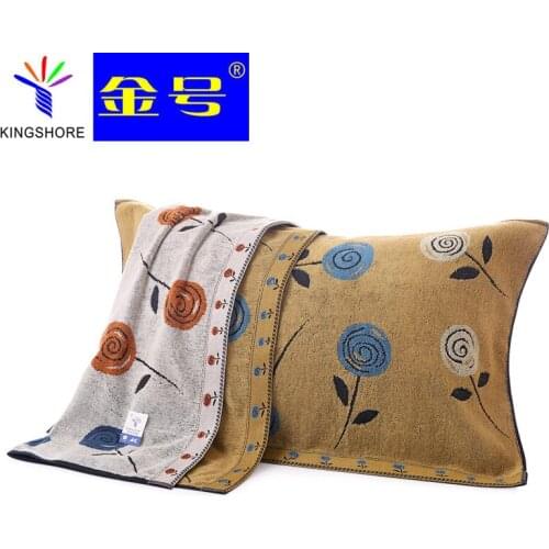 Pair (2 pieces) cotton pillow towel family use a large towel to be soft and comfortable absorb water is thick and durable