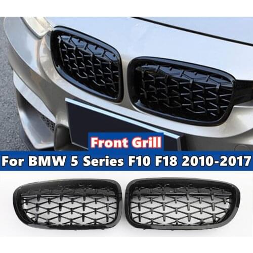 A Pair Car Front Bumper Kindey Grille Meteor Style For BMW 5 Series F10 F18 2010-2017 Accessories Styling
