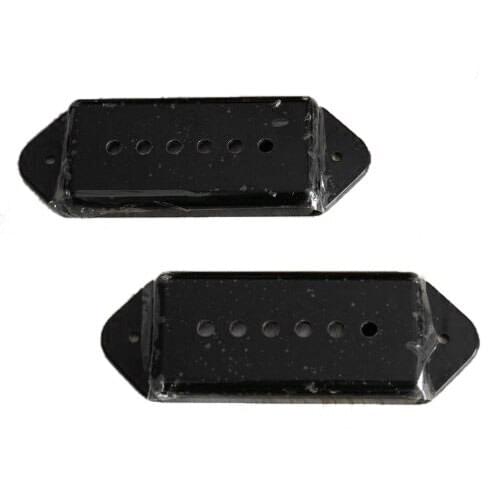 A Pair of P-90 p90 Dog-ear Guitar Pickup Covers BLACK (C42)