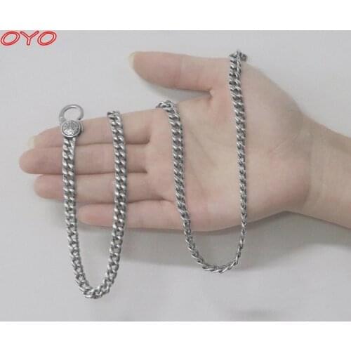 Really New s925 pure silver fashion jewelry personality couple Thai silver necklace for man mantra safe man necklace 7mm