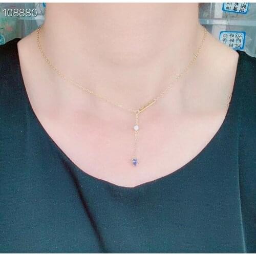 Natural And Real Blue Topaz pendant Necklace Natural real Topaz 925 sterling silver Pendant