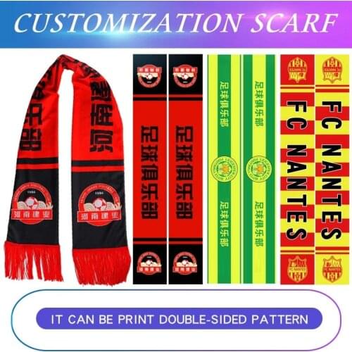 Hot Sale Customize Double Sided Football Scarf Printing Colorfast to Sports Neckerchief