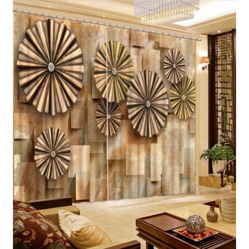 Luxury European Modern relief flower curtain