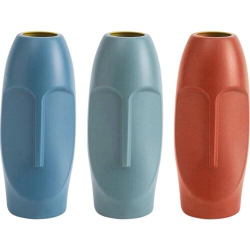 Nordic Creative Plastic Imitation Glaze Vase Living Room Flower Arrangement Ornaments Dried Flower Ornaments