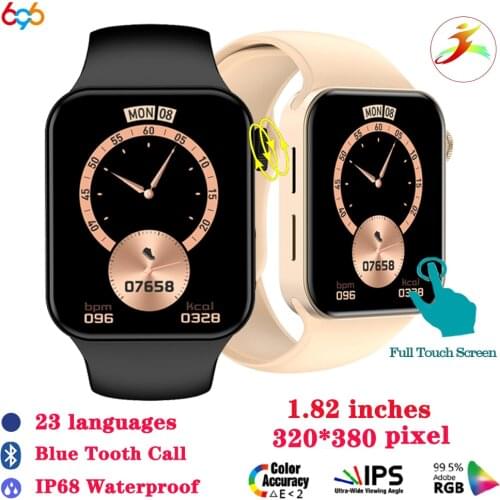 IWO 07 Smart Watch 1.82 Full Screen Rotary Button Woman IP68 Waterproof Blue Tooth Call Smartwatch Heartrate Men Watch 7 Serials