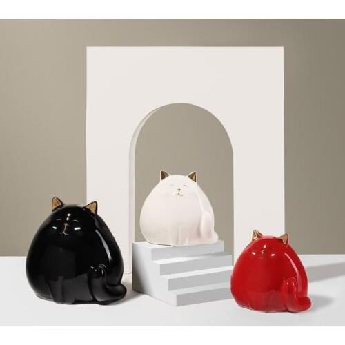 Modern Living Room Decorations Desktop Furnishings Cat Sculpture Resin Crafts Holiday Gifts