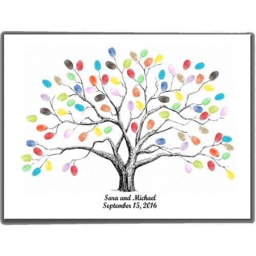 Ynaayu 1pcs Wedding Guestbook Costom Names And Date Sign Wedding Decoration Fingerprint Creative Figure Wedding Decoration Sign