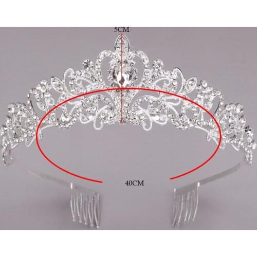 Wedding Crown Crystal Rhinestones Princess Crown with Comb Exquisite Headband for women