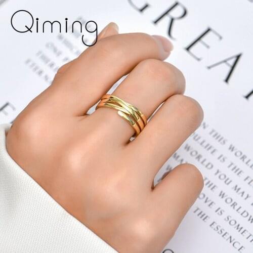 Handmade Korean Ring Vintage Punk Irregular Geometric Opening Finger Rings For Women Jewelry Party Gift