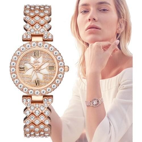 Gold Qualities Women Bracelet Watches Full Stainless Steel Fashion Luxury Crystal Watch Small Ladies Quartz Wristwatches Gifts