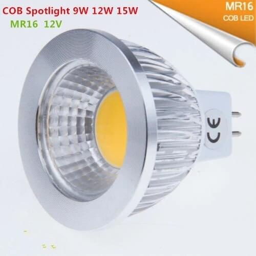 1pcs Super Bright MR16 COB 9W 12W 15W LED Bulb Lamp MR16 12V Warm White/Pure/Cold White led LIGHTING