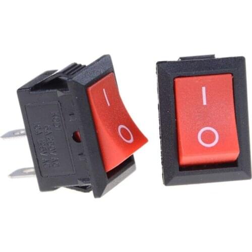 10PCS KCD11 10*15MM perforate 2Pin ON-OFF 3A 250V 10X15 small boat rocker switch power switch red New