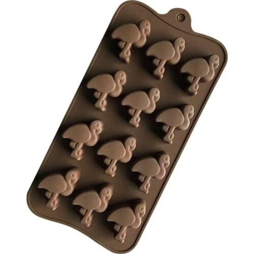12 Even Flamingo Silicone Chocolate Mold Ice Mold Xg664
