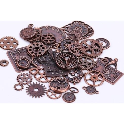 40pcs/set Retro Electroplated Metal Gear Kit Mixed Mechanical Gears Clock Watch Accessories For DIY Handmade Watch Gear Parts