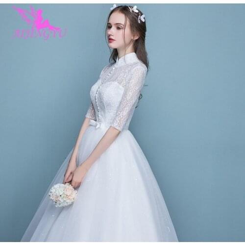 AIJINGYU 2021 sweet Customized new hot selling cheap ball gown lace up back formal bride dresses wedding dress FU279
