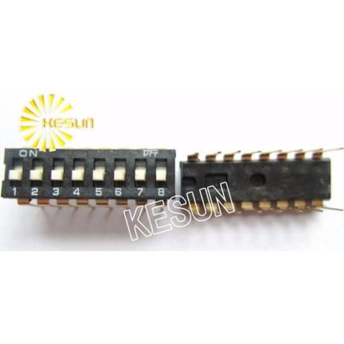 FREE SHIPPING 10PCSx China Quality KI-08 Black 8P DIP Switch 2.54mm 8 Position IC Encoder Switch Slide Switch KI-08H KF-08P