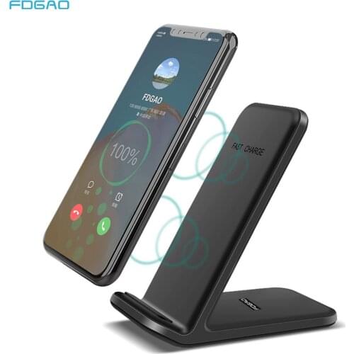 FDGAO 15W Qi Wireless Charger Stand For iPhone 11 Pro Max XR 8 X XS Type C USB Fast Charging Dock Station for Samsung S20 S10 S9