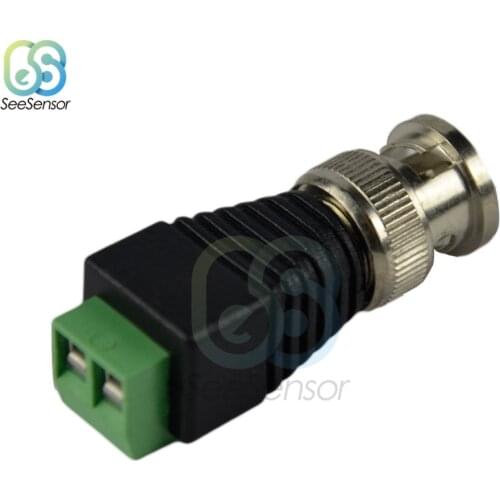 BNC Male Connector Mini Coax CAT5 Video Balun Adapter Plug for Led Strip Lights CCTV Camera Accessories
