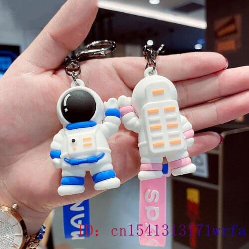 Silica gel Astronaut Key chain Women Men Cut Bag Pendant Keychain PVC Cartoon Anime Decorations Keybuckle Fashion