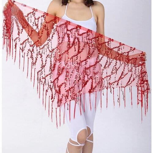 Belly Dance Waist Chain Indian Dance Hip Scarf Sequins Bandage Dance Belt Bellydance Belt Bellydance Hip Scarf 9 colors