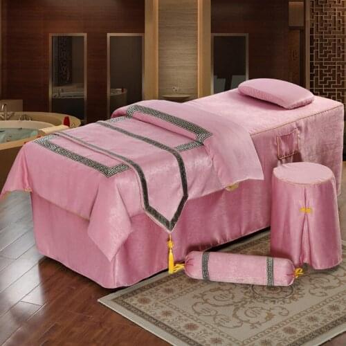 Pure Cotton Linen Cosmetic 70x190cm Bedcover Quilt cover Pillowcase Stool cover Bedding Set 4PCS #620