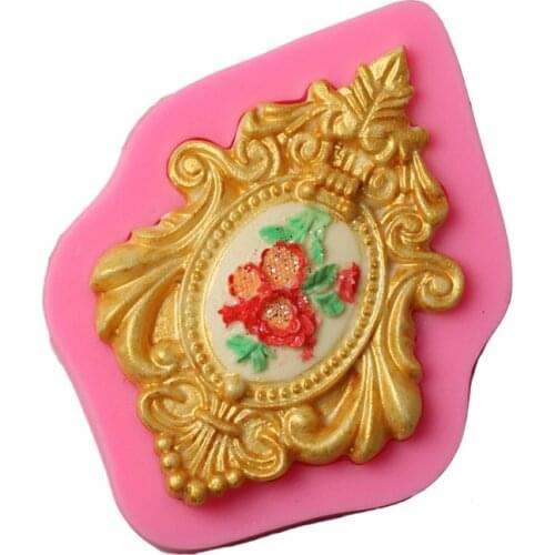 Flower retro frame lace pattern silicone mold fondant mold cake decorating tools chocolate gumpaste mold for kitchen baking