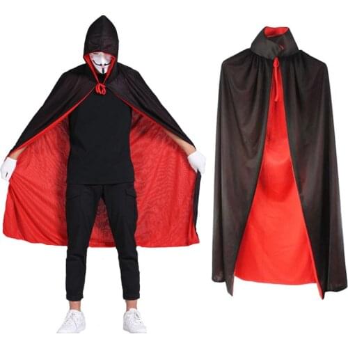 Happy Halloween Decor Cloak Adult Child death hooded cape pirate female witch cosplay Magic robe vampire costume party Decoratio