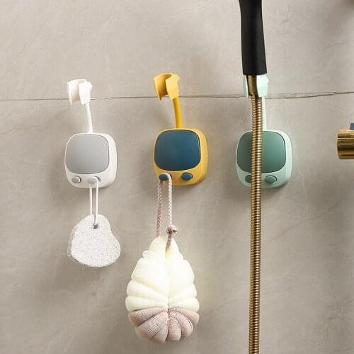 Shower Holder Universal Not Suction Cup Shower Head Holder Punch-Free Bathroom Bracket Adjustable 360 Rotation ABS Fixed Base