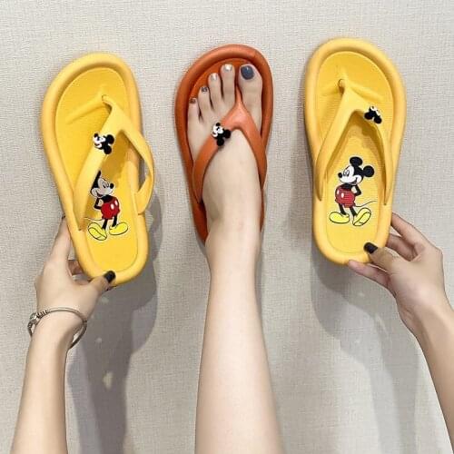 Disney Childrens 2021 cartoon Minnie Mickey Womens sandals non-slip soft sole girl beach shoes sandals Comfortable slippers