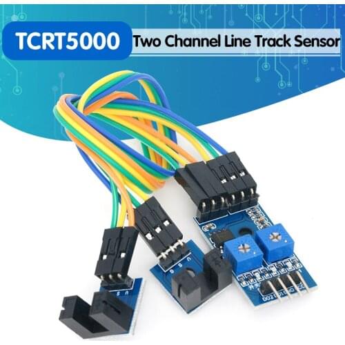 2 way two channel Line Track Sensor TCRT5000 Infrared Reflective IR Photoelectric Switch Barrier