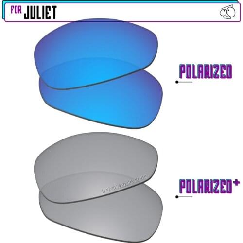EZReplace Polarized Replacement Lenses for - Oakley Juliet Sunglasses - Silver P Plus-Blue P
